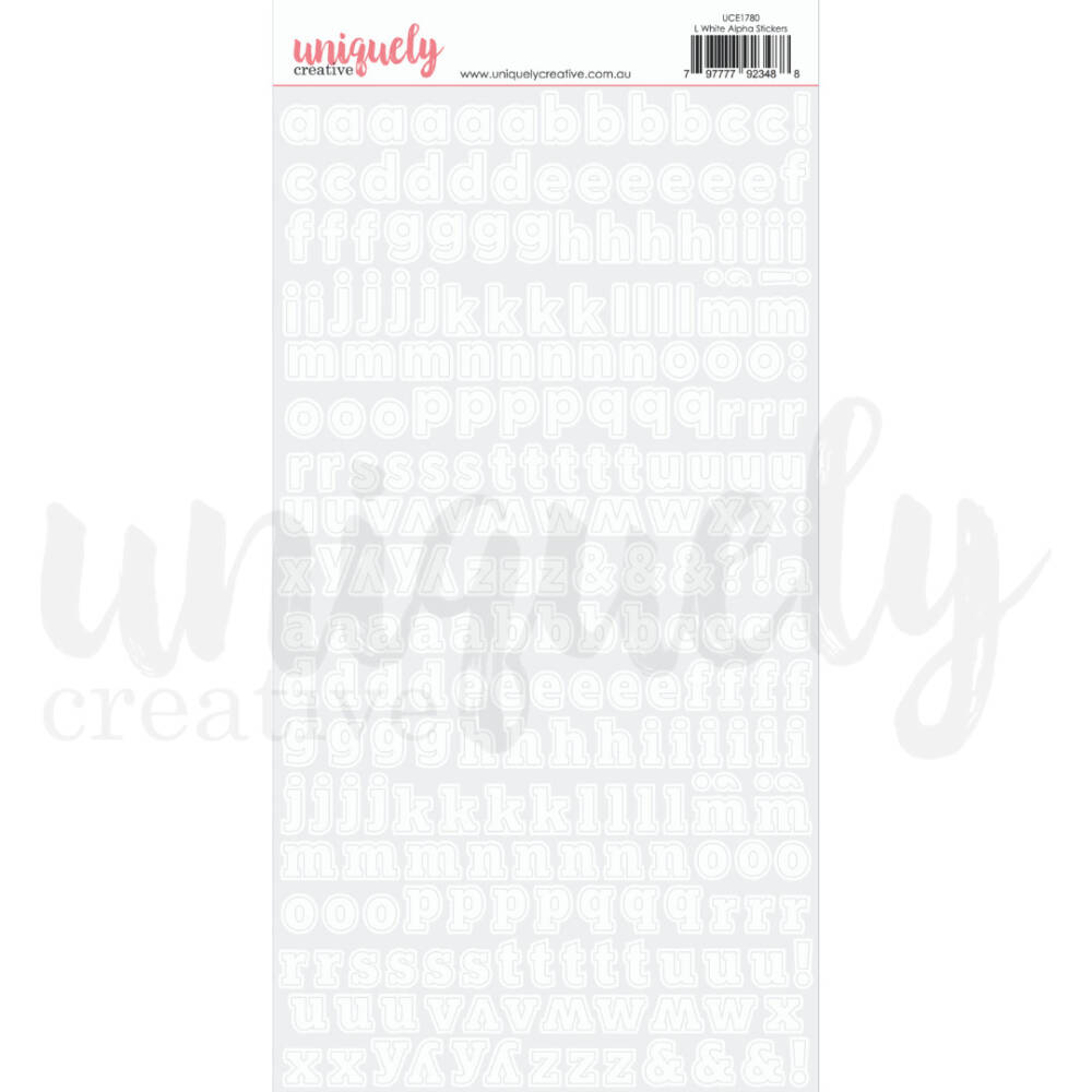 Uniquely Creative - Stickers - Alphabet - White Lowercase
