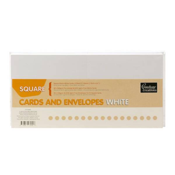 CC Card & Envelope Set - Square - White