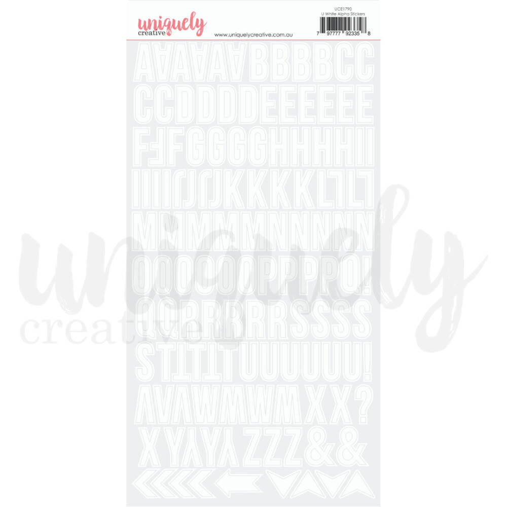 Uniquely Creative - Stickers - Alphabet - White Uppercase