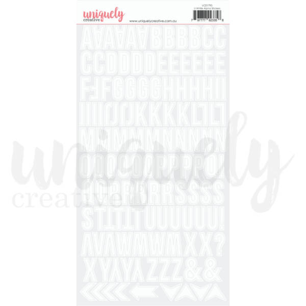 Uniquely Creative - Stickers - Alphabet - White Uppercase
