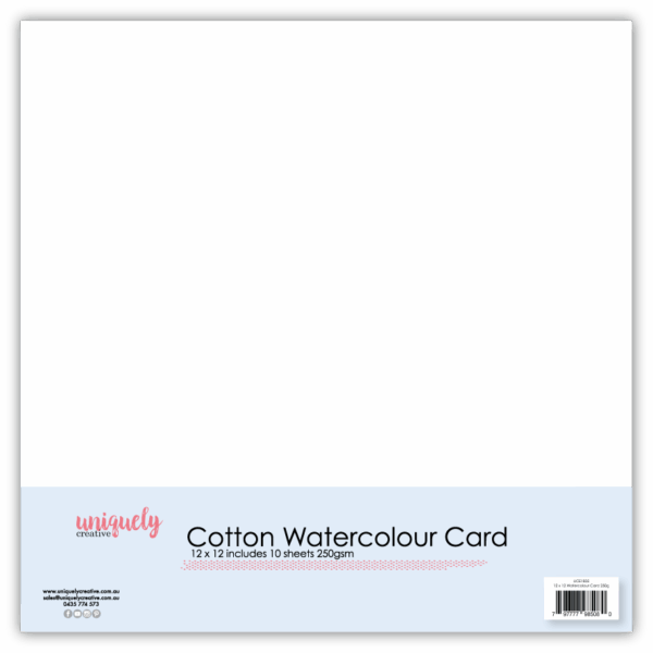 UC 12x12 Cotton Watercolour Card 250gsm