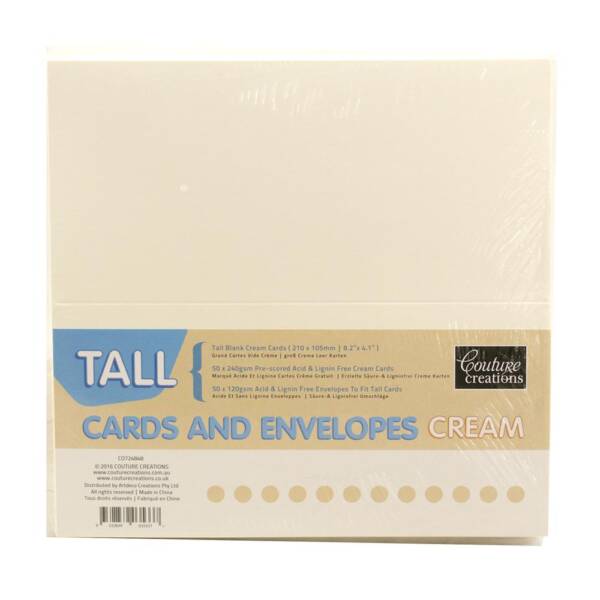 CC Card & Envelope Set - Tall - Cream