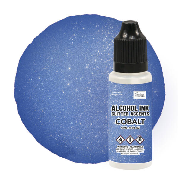 Alcohol Ink - Glitter Accents - Cobalt