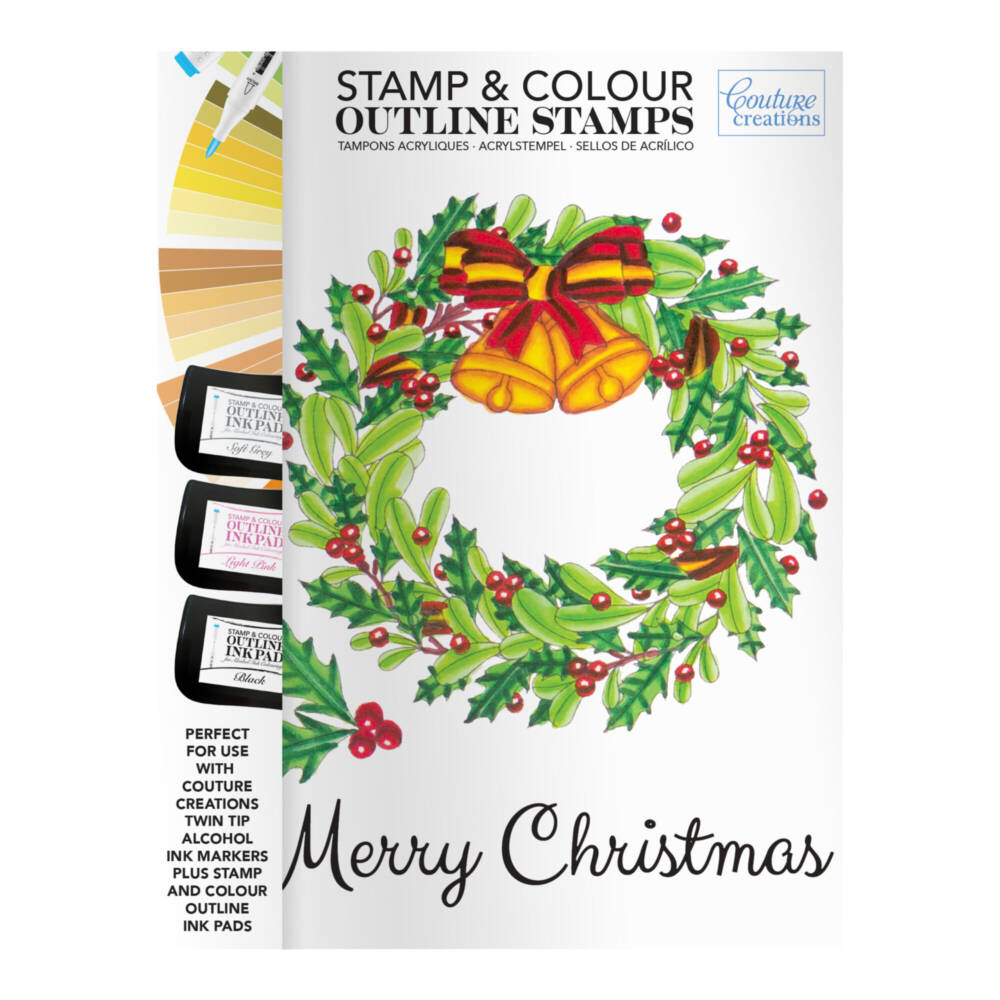 CC - Stamp & Colour Stamps - Merry Wreath