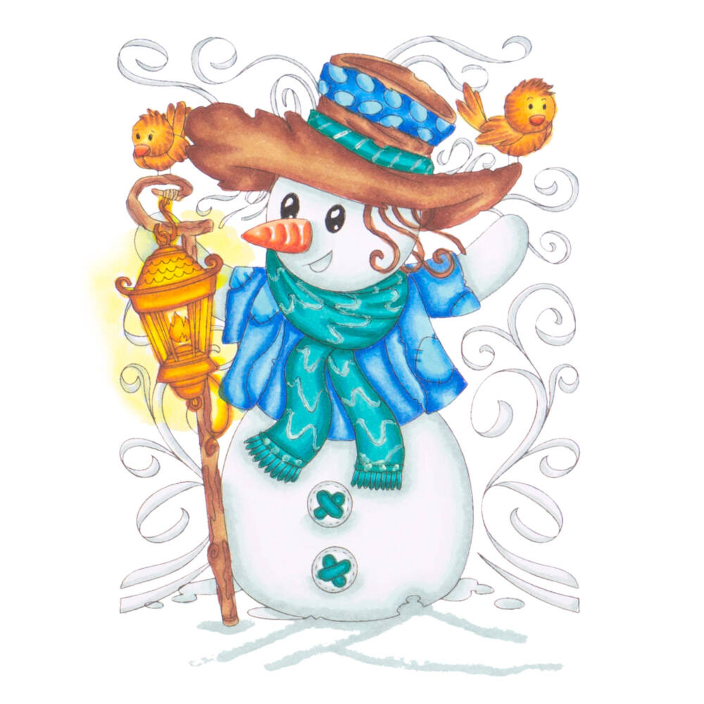 CC - Stamp & Colour Stamps - Rustic Snowman - Image 2