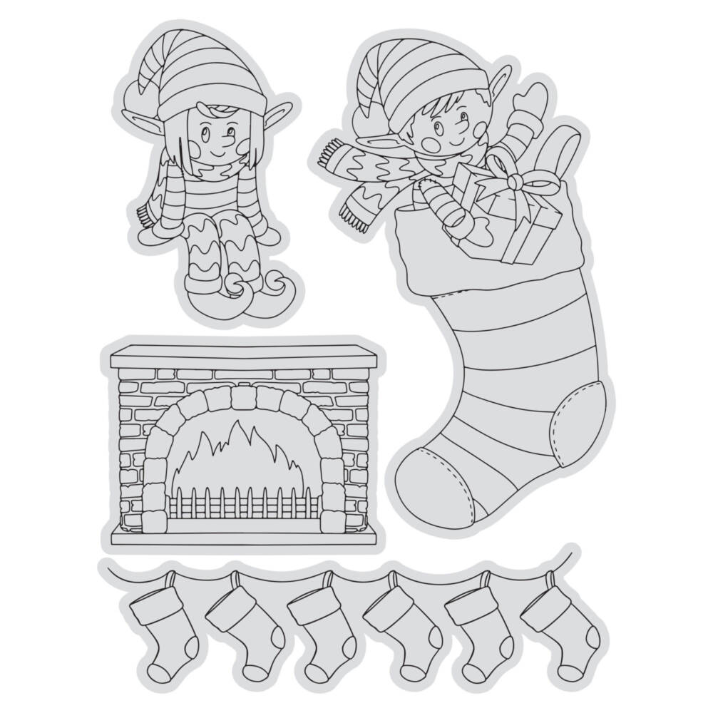 CC - Stamp & Colour Stamps - Elves & Stockings - Image 3