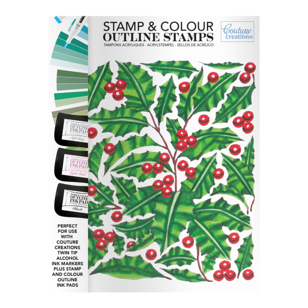 CC - Stamp & Colour Stamps - Holly Background