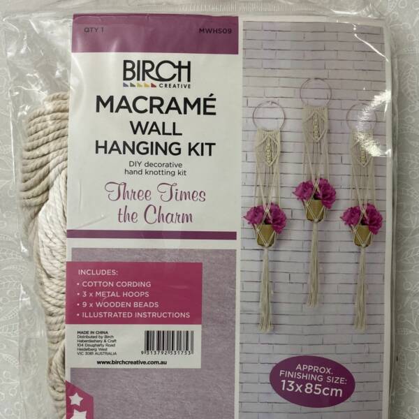 Birch Macrame Wall Hanging Kit - THREE TIMES THE CHARM