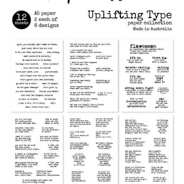 Paper Rose - A5 Sentiment Sheets - Uplifting Type