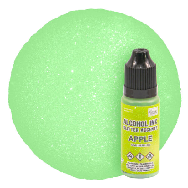 Alcohol Ink - Glitter Accents - Apple