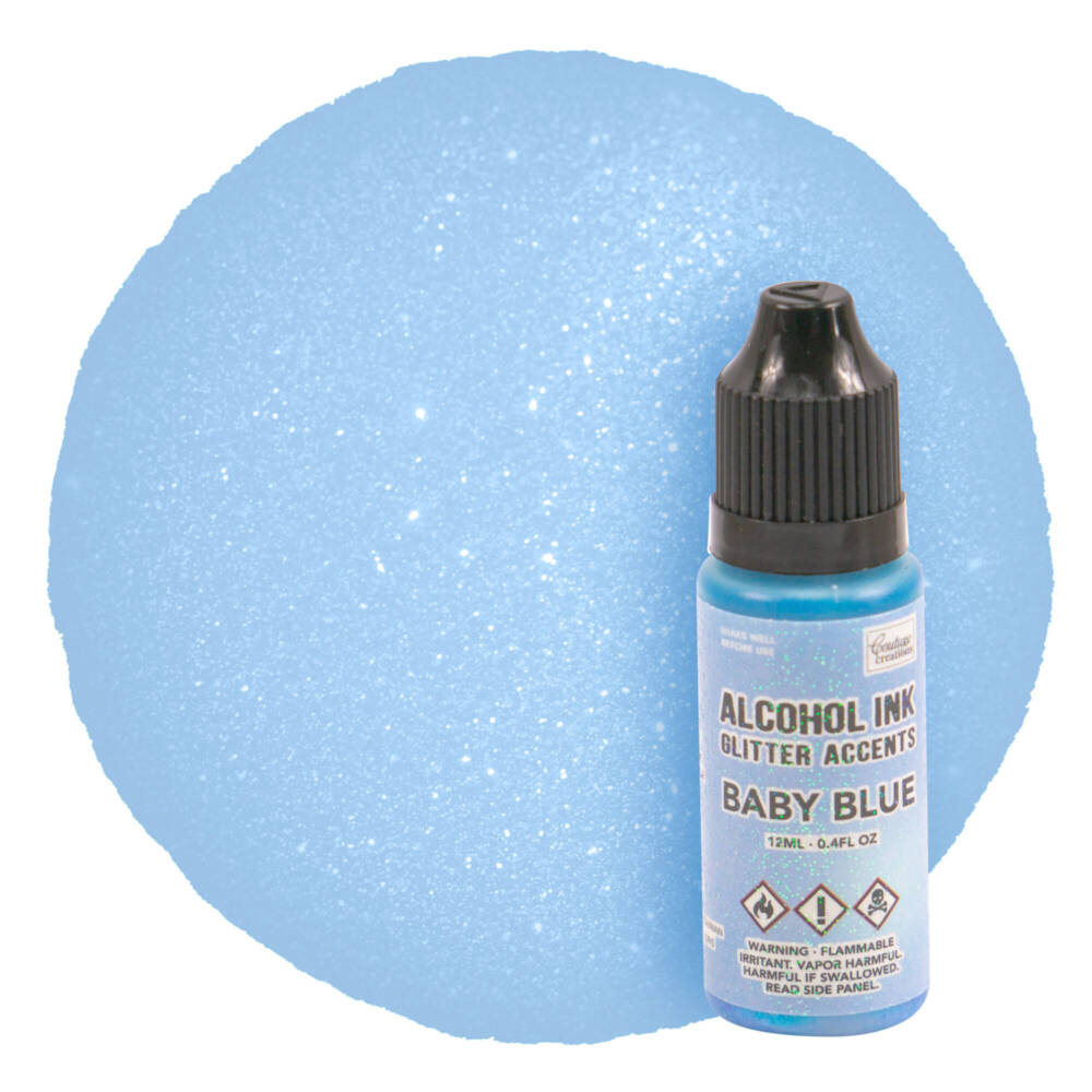 Alcohol Ink - Glitter Accents - Baby Blue