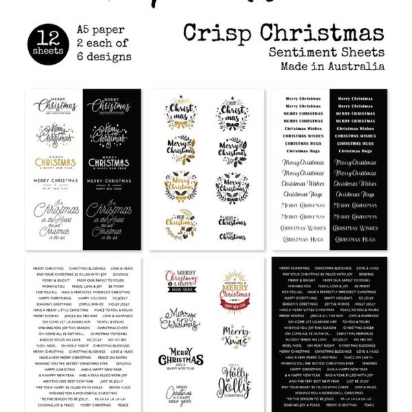 Paper Rose - A5 Sentiment Sheets - Crisp Christmas