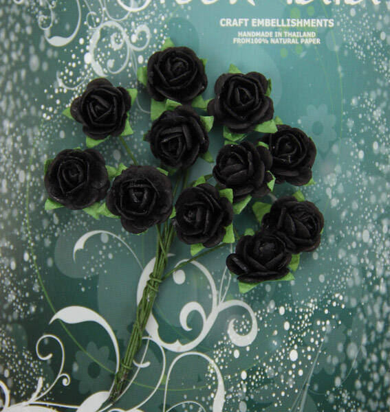 Green Tara 1.5cm Roses - Black