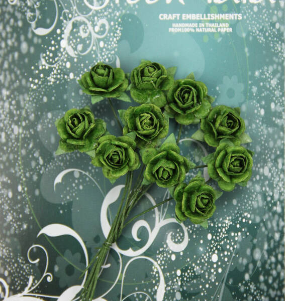 Green Tara 1.5cm Roses - Green