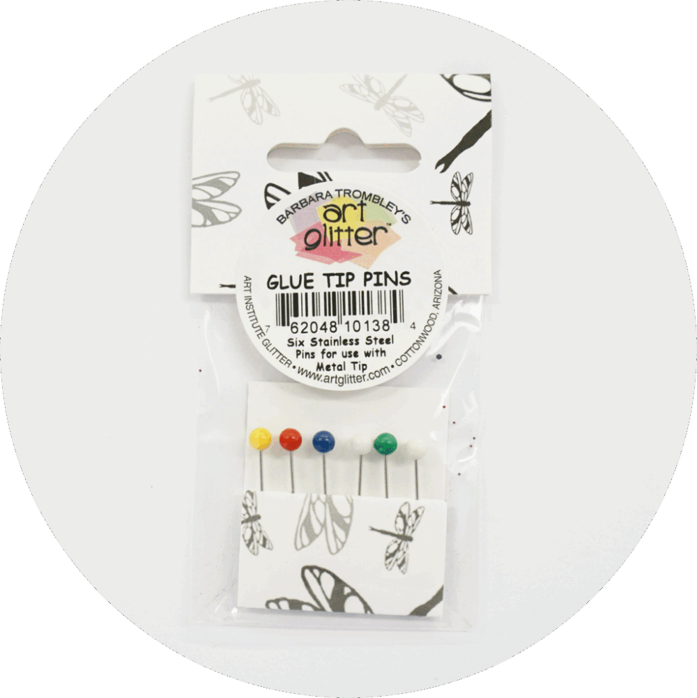 Art Glitter Glue Tip Pins Pk6