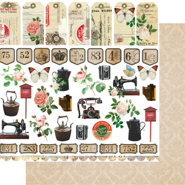 Uniquely Creative - 12x12 Paper - Tapestry of Time - Old Time Fussy Cuts