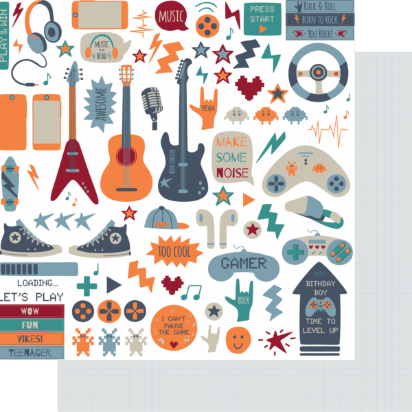 Uniquely Creative - 12x12 Paper - Teenage Spirit - Born To Rock