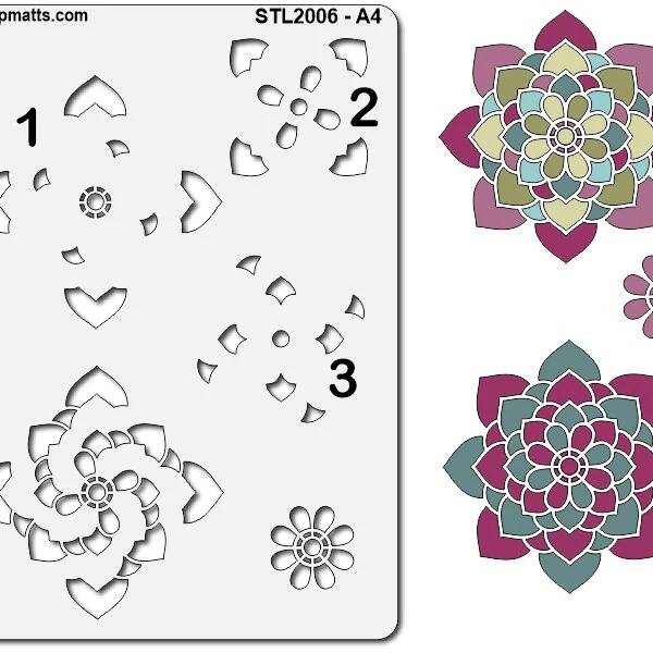 Scrapmatts - Layering Stencils - Layered Mandala