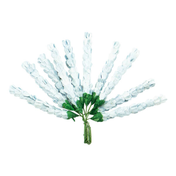 Couture Creations - Lavender Love - Paper Flowers - 2 Tone Baby Blue Mulberry Paper Lavender Stem