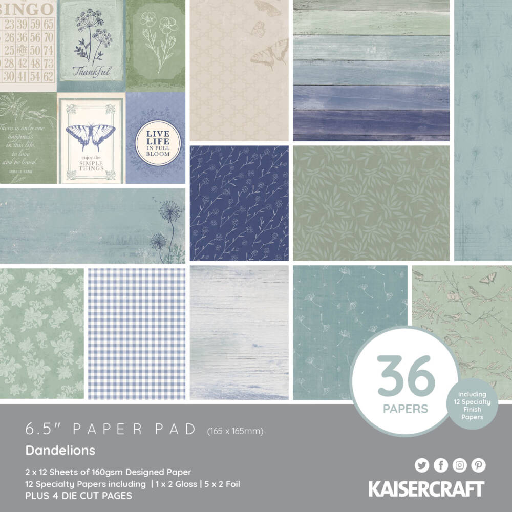 Kaisercraft - Dandelions - 6.5 x 6.5 Paper Pad