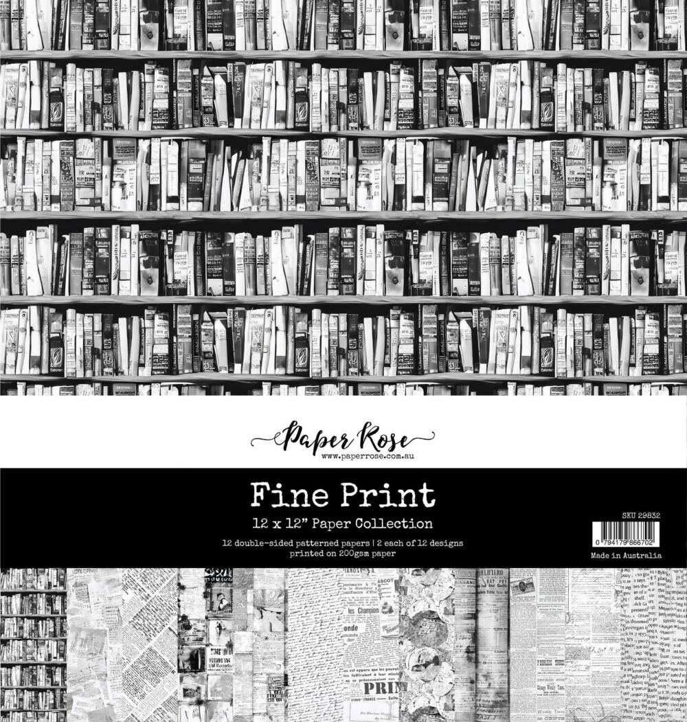 Paper Rose - 12x12 Collection Pack - Fine Print