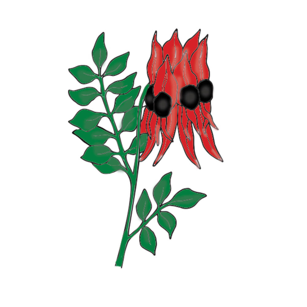 Couture Creations - Australia's Natural Beauties - Stamp and Die Set - Sturt Desert Pea