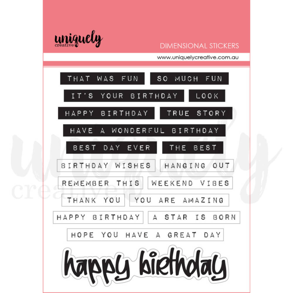 Uniquely Creative – Stickers – Dimensional – Eclectic Grunge