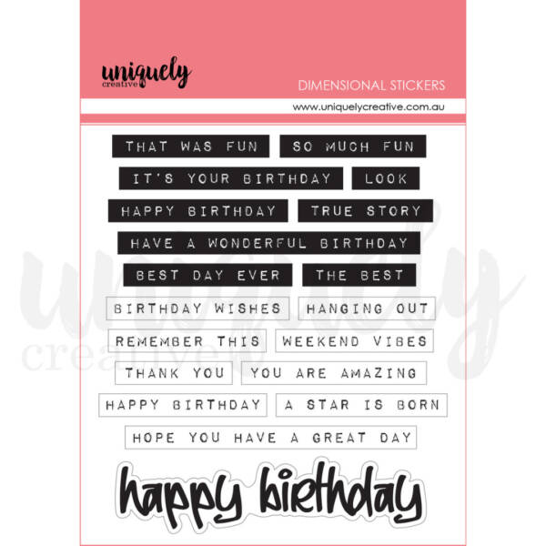 Uniquely Creative – Stickers – Dimensional – Eclectic Grunge