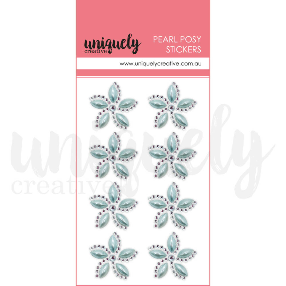 Uniquely Creative - Pearl Posy Stickers - Blue
