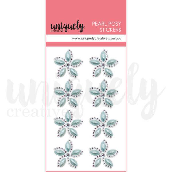 Uniquely Creative - Pearl Posy Stickers - Blue