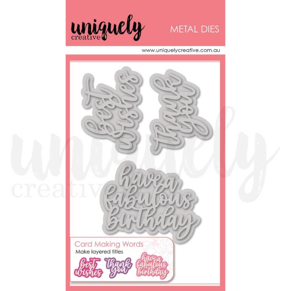 Uniquely Creative - Metal Die - Card Making Words