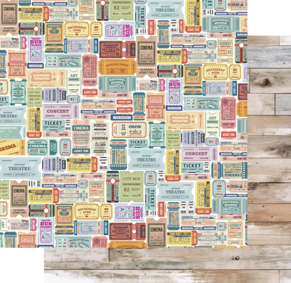 Uniquely Creative - 12x12 Paper - Scenic Route - Admit One