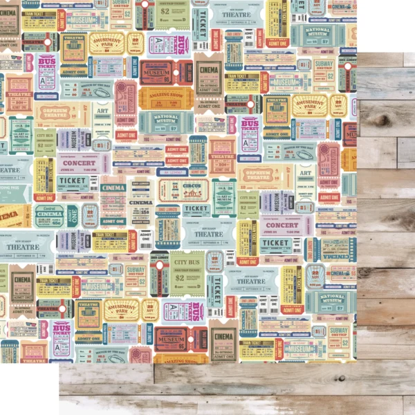 Uniquely Creative - 12x12 Paper - Scenic Route - Admit One