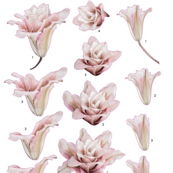 3D Push Out - A4 - Vintage Tea - Flowers 2