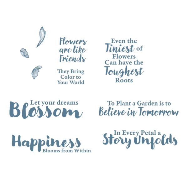 Couture Creations - Parkside Crafts - Stamp Set - Floral Sentiments (10pc)