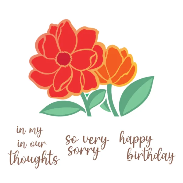 Couture Creations - Parkside Crafts - Stencil Set - Gorgeous Dahlia (4pc)