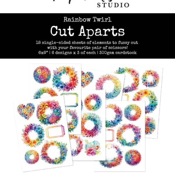 Paper Rose - Cut Aparts - Rainbow Twirl