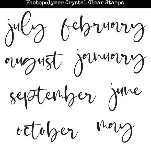 Paper Rose - Big Script Months Clear Stamp