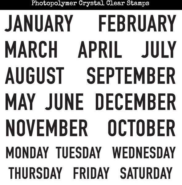 Paper Rose - Chunky Calendar Titles Clear Stamp