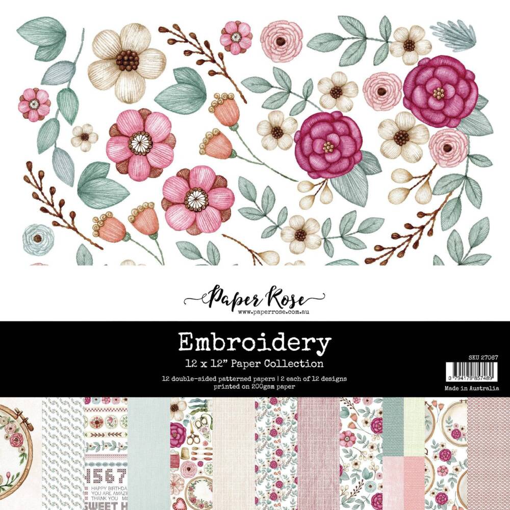 Paper Rose - 12x12 Collection Pack - Embroidery
