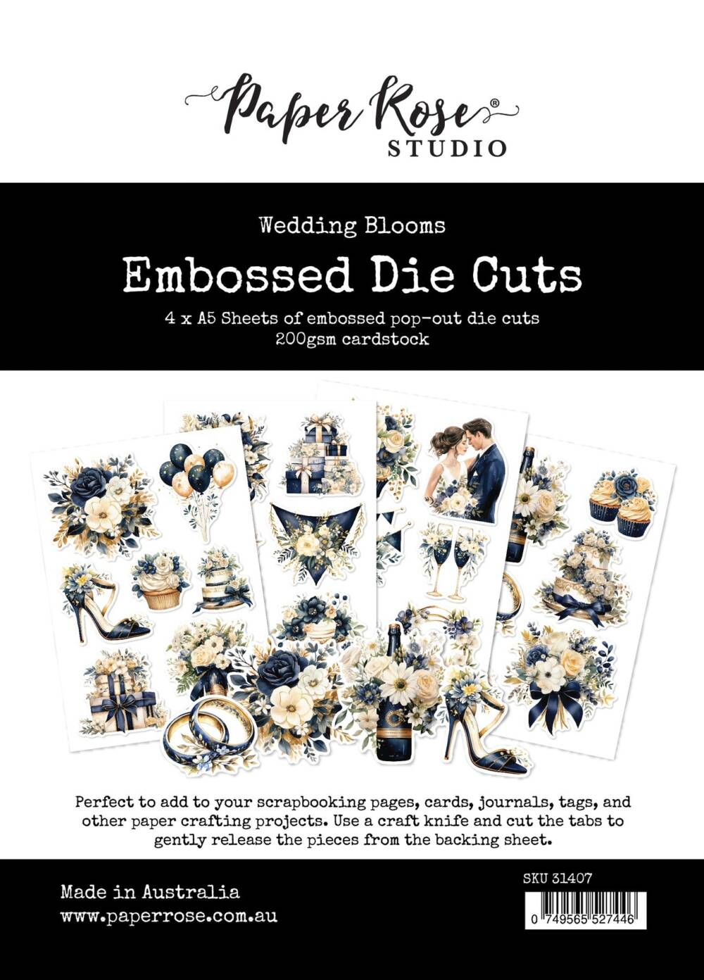 Paper Rose - Wedding Blooms - Embossed Die Cuts