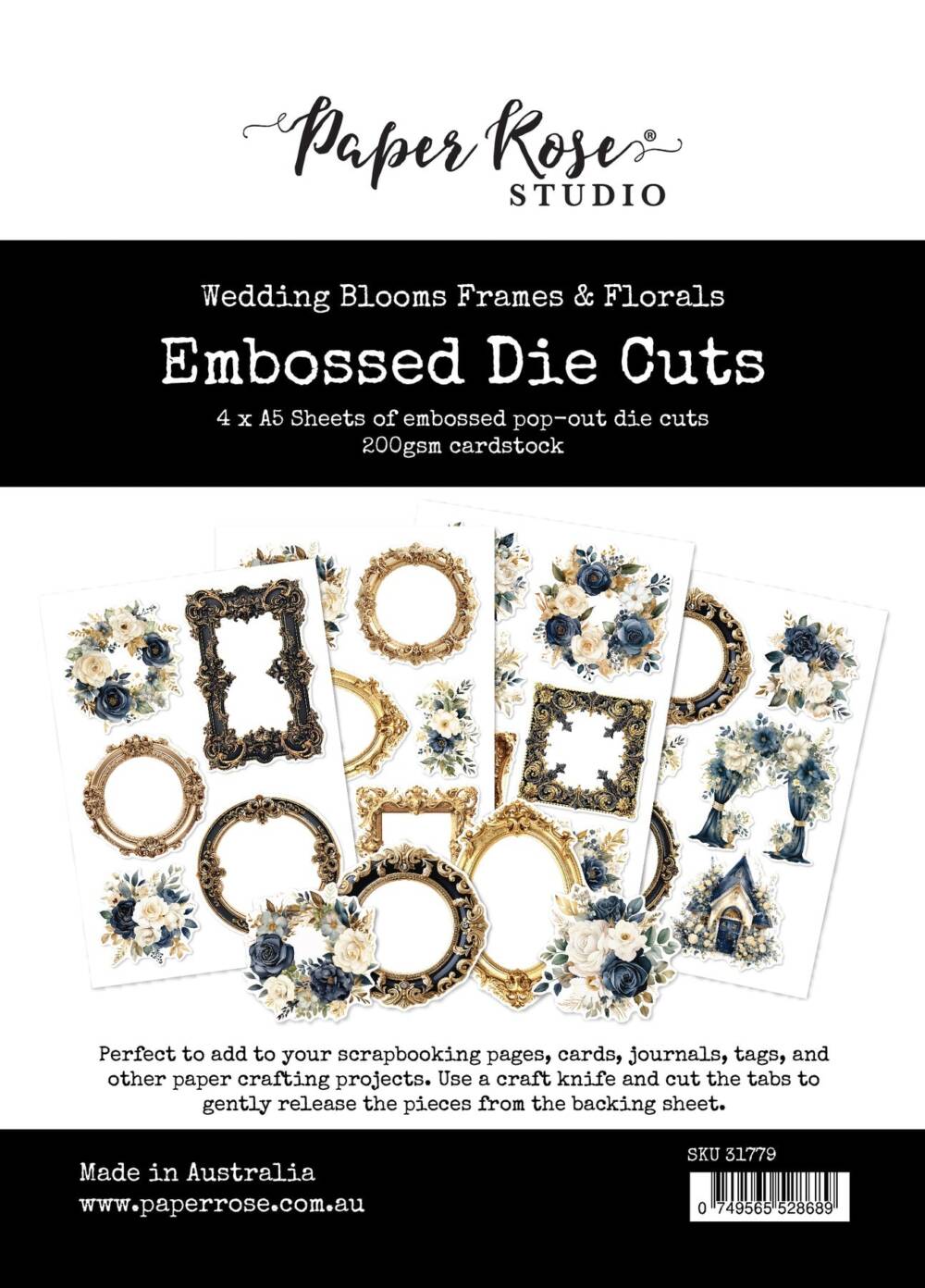 Paper Rose - Wedding Blooms Frames & Florals - Embossed Die Cuts
