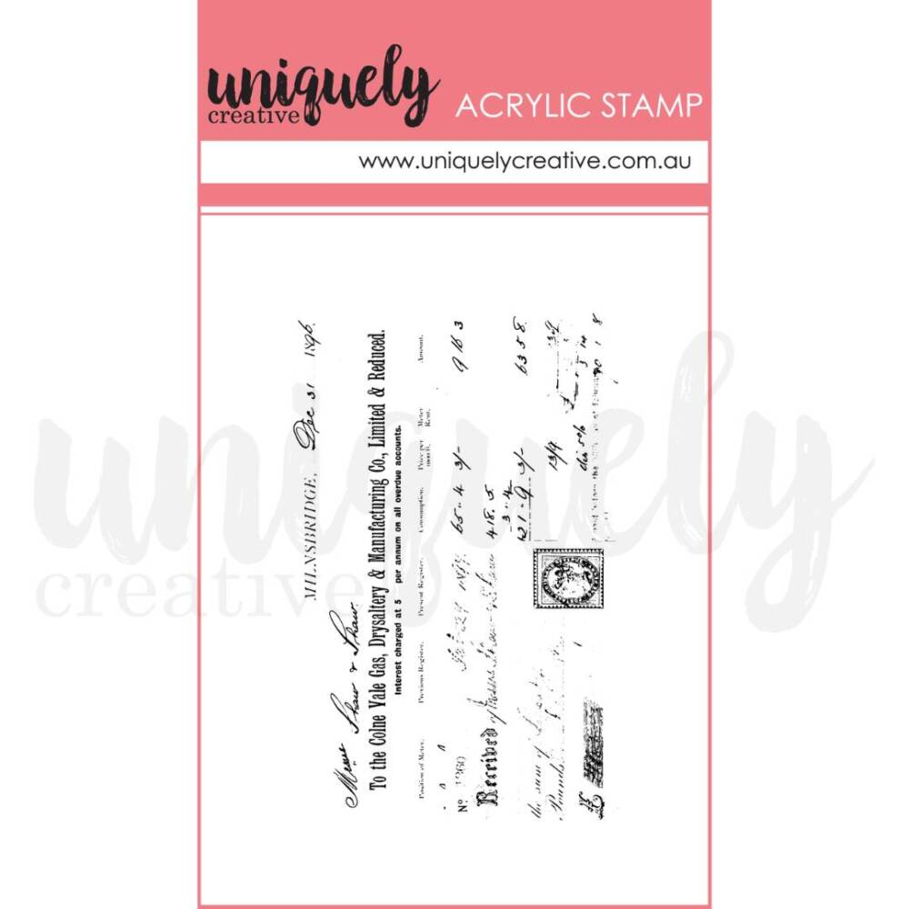 UC -  Mini Stamp - Vintage Receipt