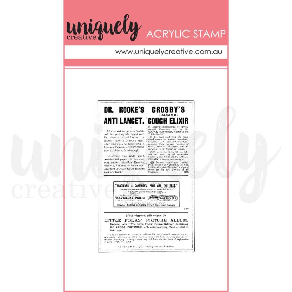 UC -  Mini Stamp - Vintage Newspaper