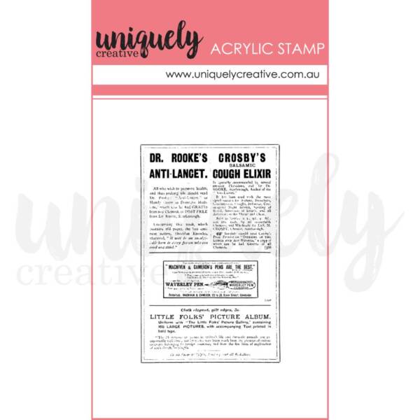 UC -  Mini Stamp - Vintage Newspaper