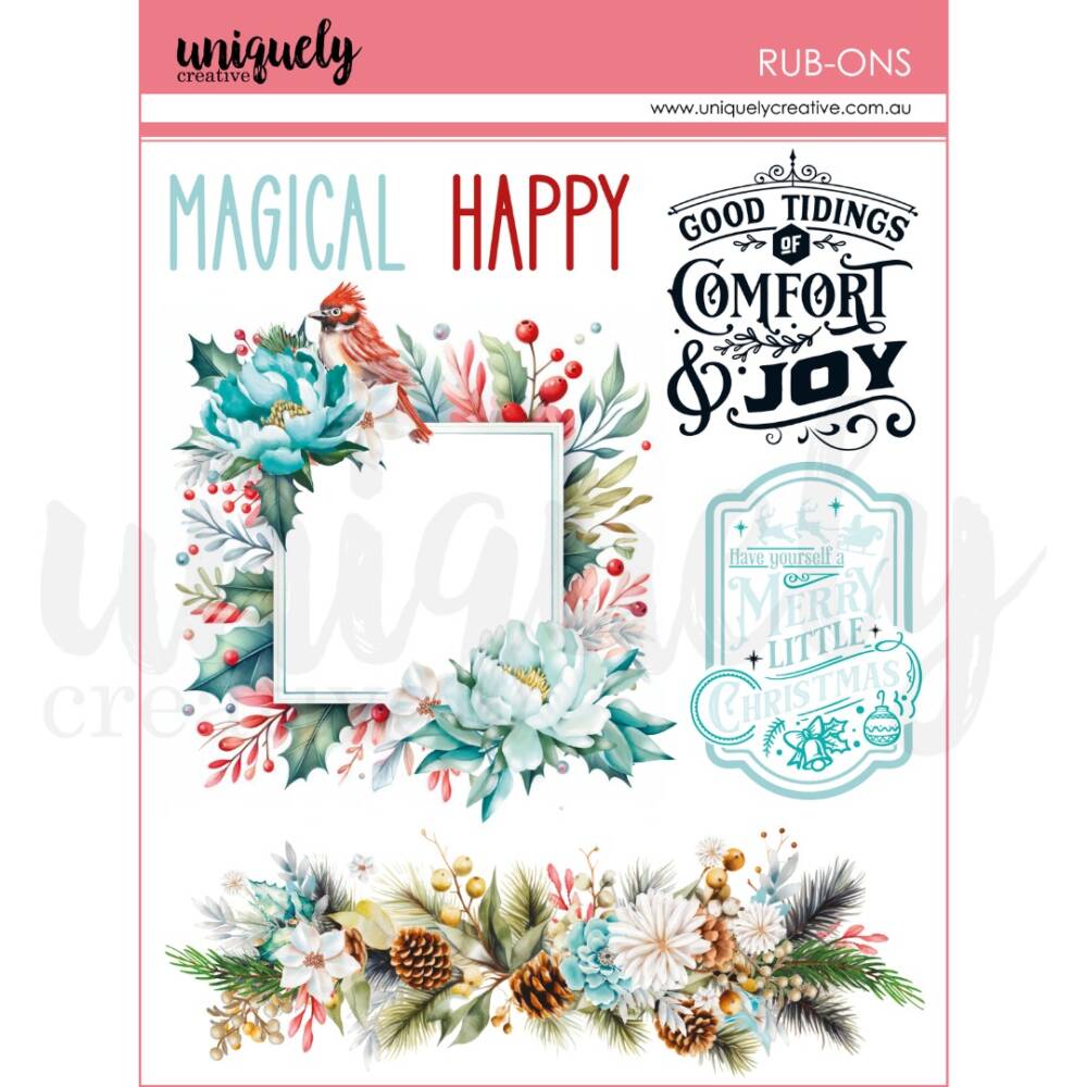 Uniquely Creative – Rub-ons – Be Merry