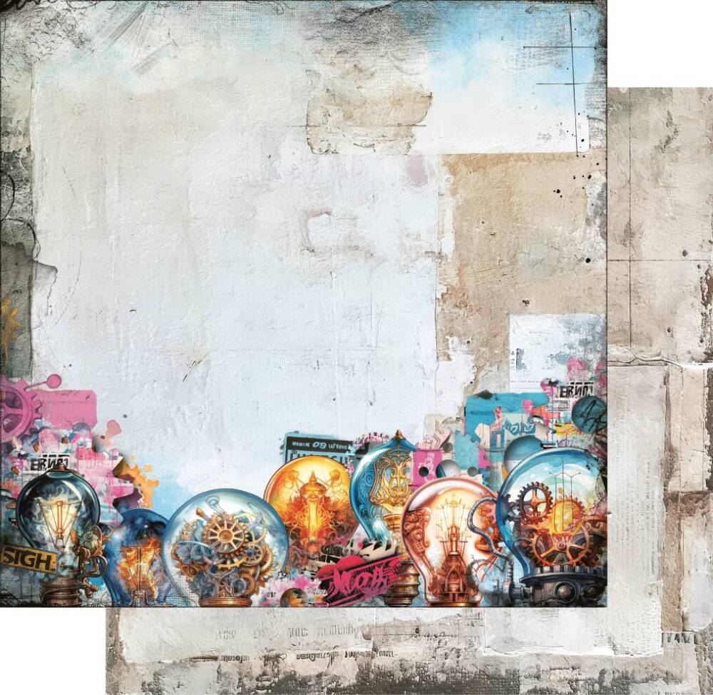 Uniquely Creative - 12x12 Paper - Steampunk Graffiti - Retro