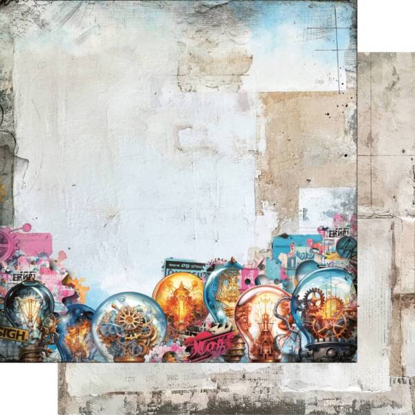 Uniquely Creative - 12x12 Paper - Steampunk Graffiti - Retro