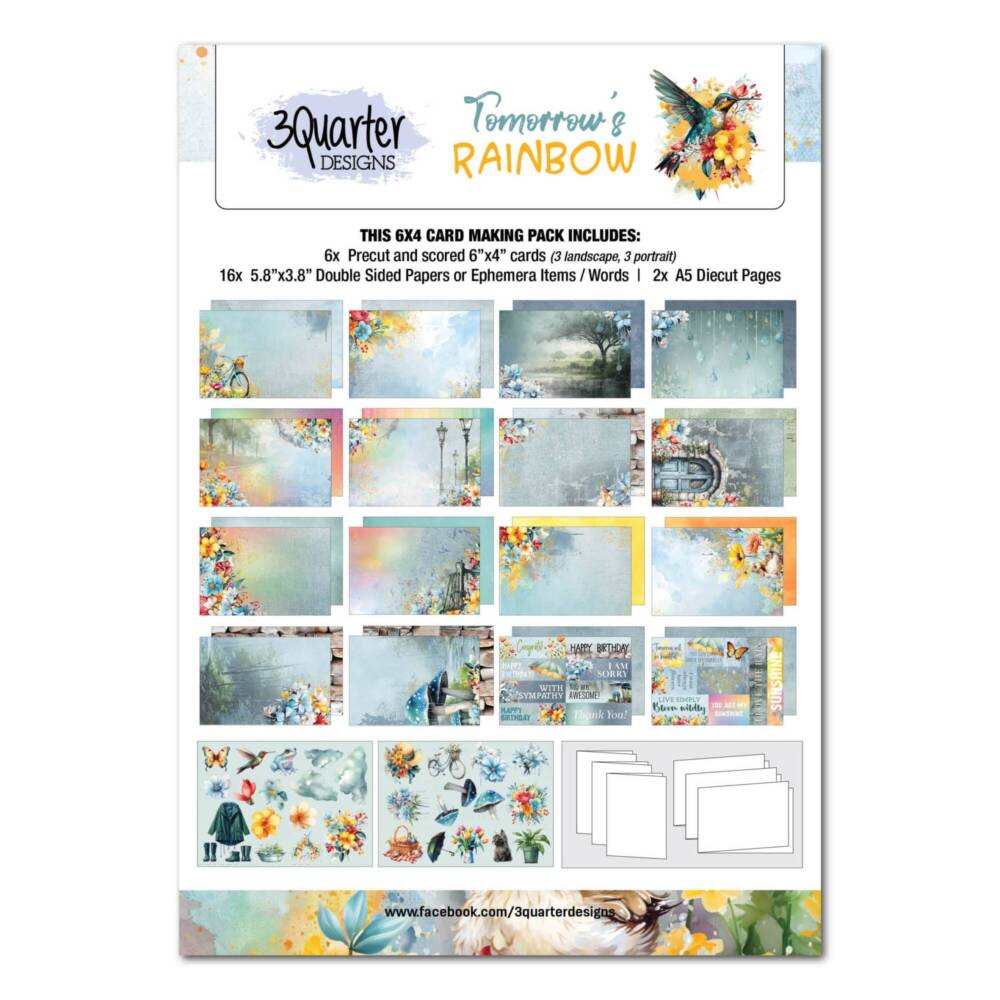 3Quarter Designs - Tomorrow's Rainbow - 6" x 4" Card Making Pack