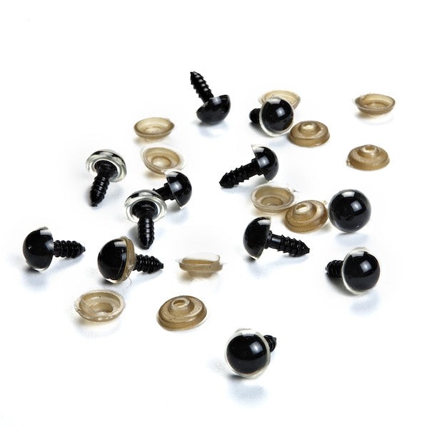 Eyes - Plastic - Clear Black - 12mm